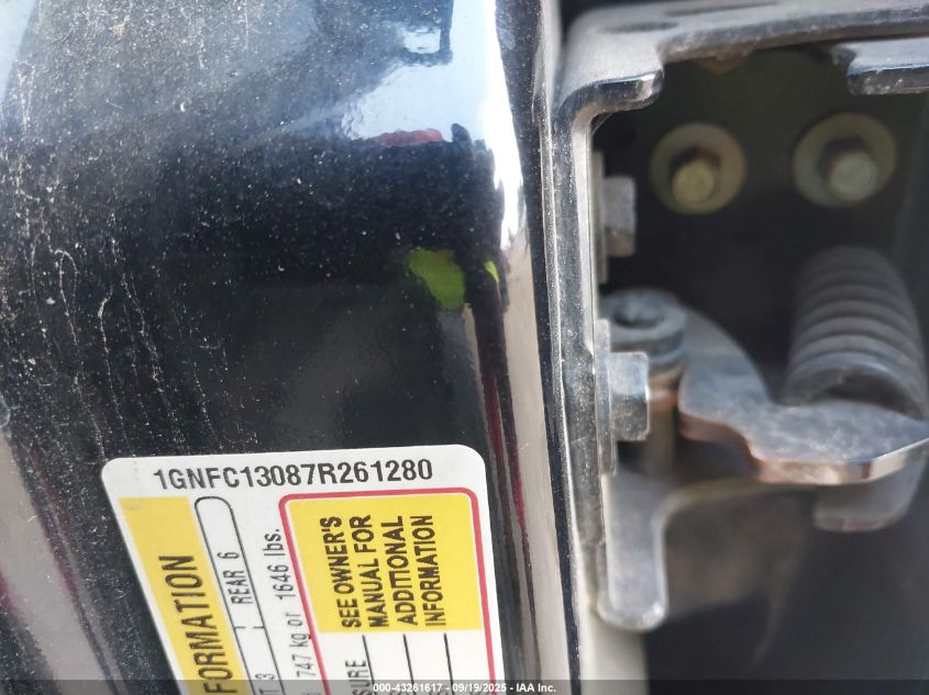 2007 Chevrolet Tahoe Ls VIN: 1GNFC13087R261280 Lot: 43261617