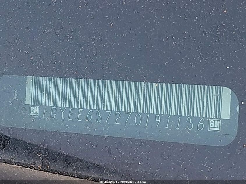 2007 Cadillac Srx V6 VIN: 1GYEE637270191136 Lot: 43261671