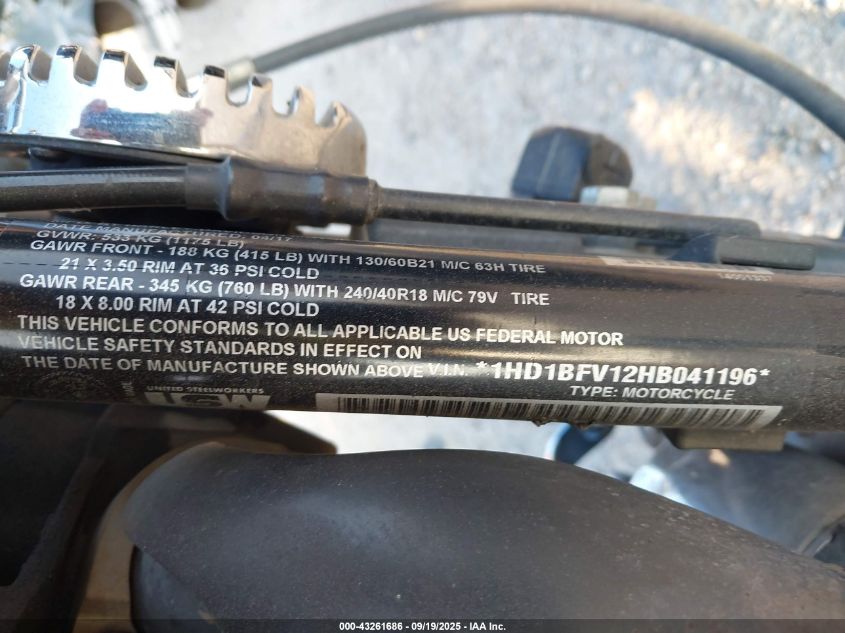 2017 Harley-Davidson Fxsb Breakout VIN: 1HD1BFV12HB041196 Lot: 43261686