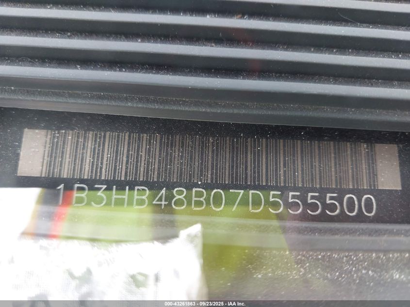 2007 Dodge Caliber Sxt VIN: 1B3HB48B07D555500 Lot: 43261863