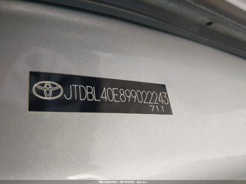 2009 Toyota Corolla Le VIN: JTDBL40E899022243 Lot: 43261983