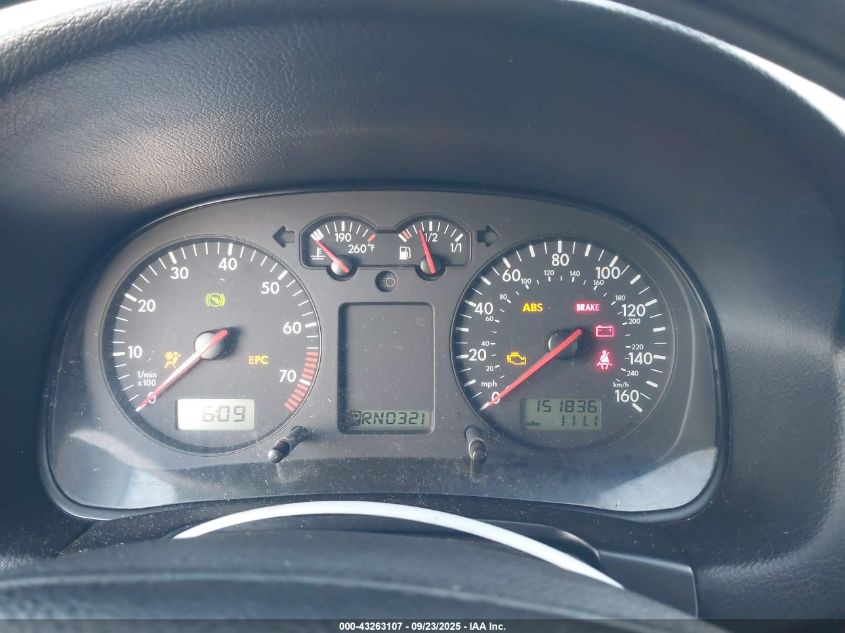 2004 Volkswagen Golf Gls 2.0L VIN: 9BWGL61J644004512 Lot: 43263107