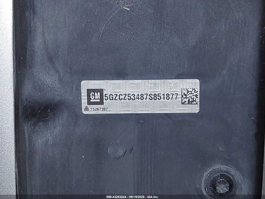 2007 Saturn Vue V6 VIN: 5GZCZ53487S851877 Lot: 43263244