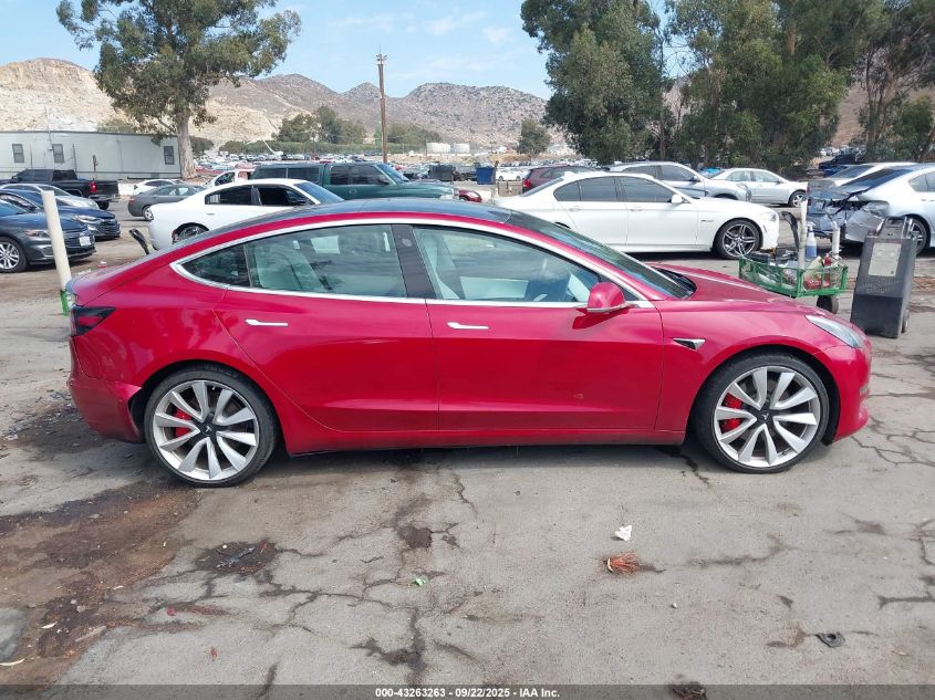 2019 Tesla Model 3 Long Range/Performance VIN: 5YJ3E1EB8KF393510 Lot: 43263263