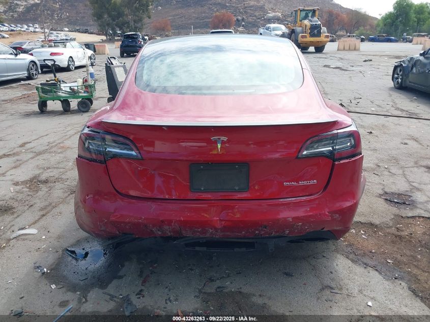 2019 Tesla Model 3 Long Range/Performance VIN: 5YJ3E1EB8KF393510 Lot: 43263263