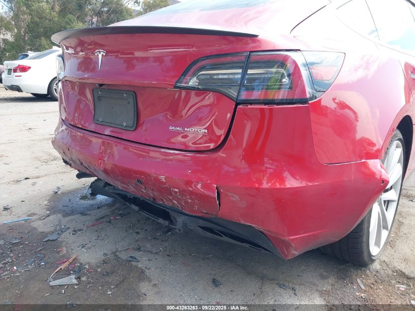 2019 Tesla Model 3 Long Range/Performance VIN: 5YJ3E1EB8KF393510 Lot: 43263263