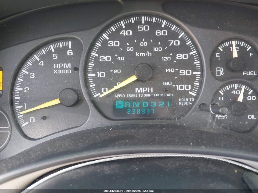 2001 Chevrolet Suburban C1500 VIN: 3GNEC16T21G248839 Lot: 43263451