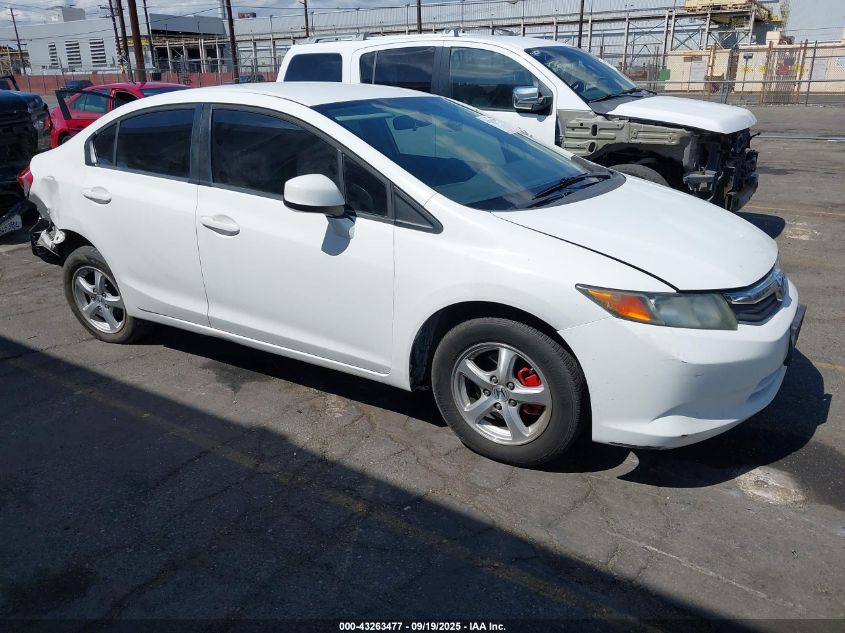 2012 Honda Civic Natural Gas white sedan null 19XFB5F55CE003282 photo #1