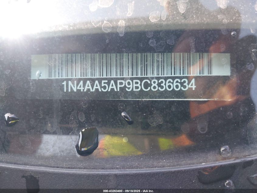 2011 Nissan Maxima 3.5 S VIN: 1N4AA5AP9BC836634 Lot: 43263480