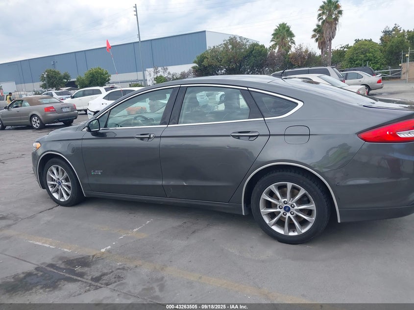 2017 Ford Fusion 2.0 Energi Se Luxury Grey Lot 111043263505 Vin 3FA6P0PU8HR368460