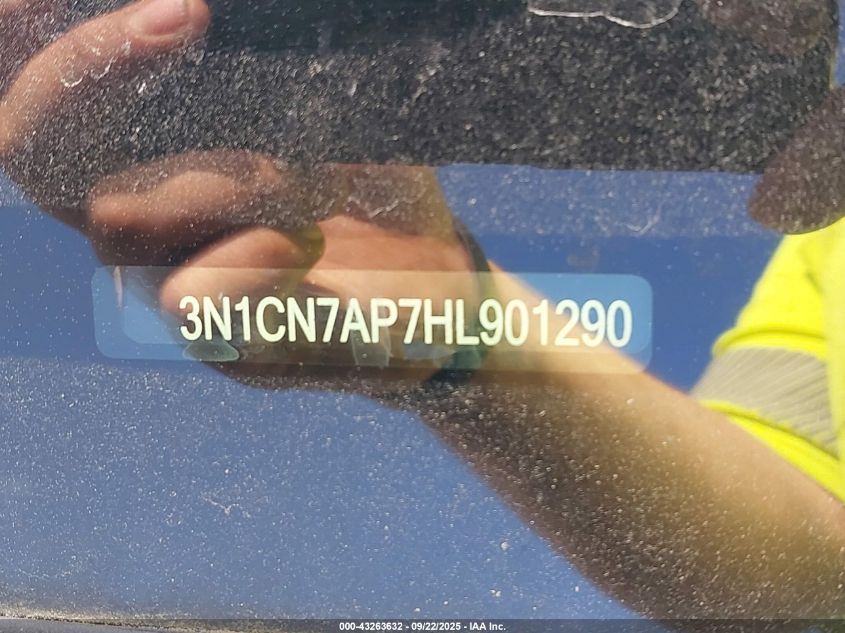 2017 Nissan Versa 1.6 S+ VIN: 3N1CN7AP7HL901290 Lot: 43263632