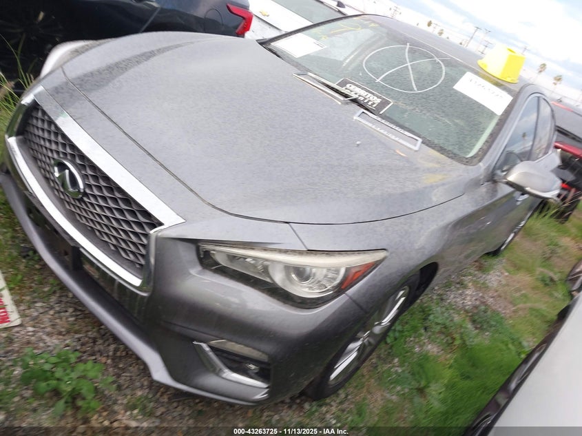 2018 Infiniti Q50 3.0T Luxe grey sedan gasoline JN1EV7AP2JM350481 photo #3