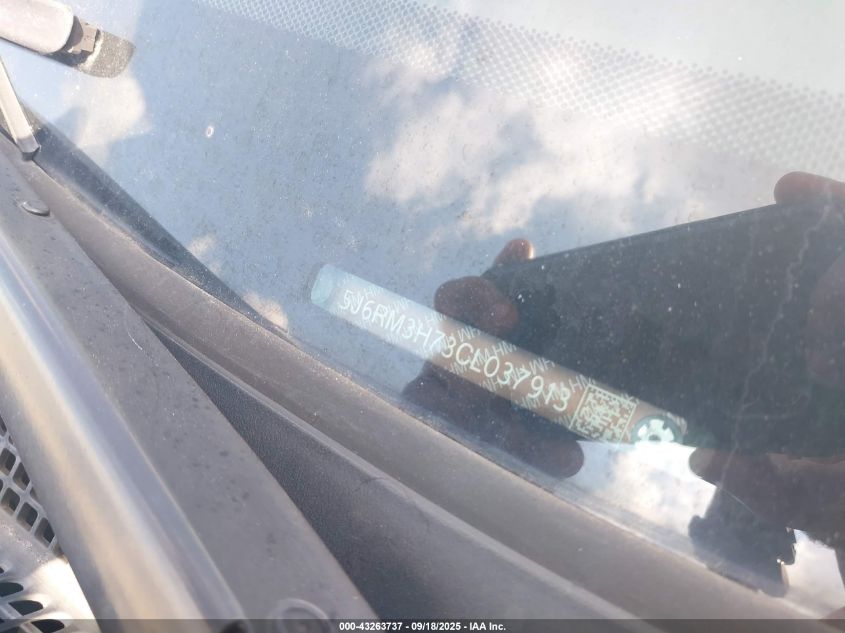 2012 Honda Cr-V Ex-L VIN: 5J6RM3H73CL037913 Lot: 43263737