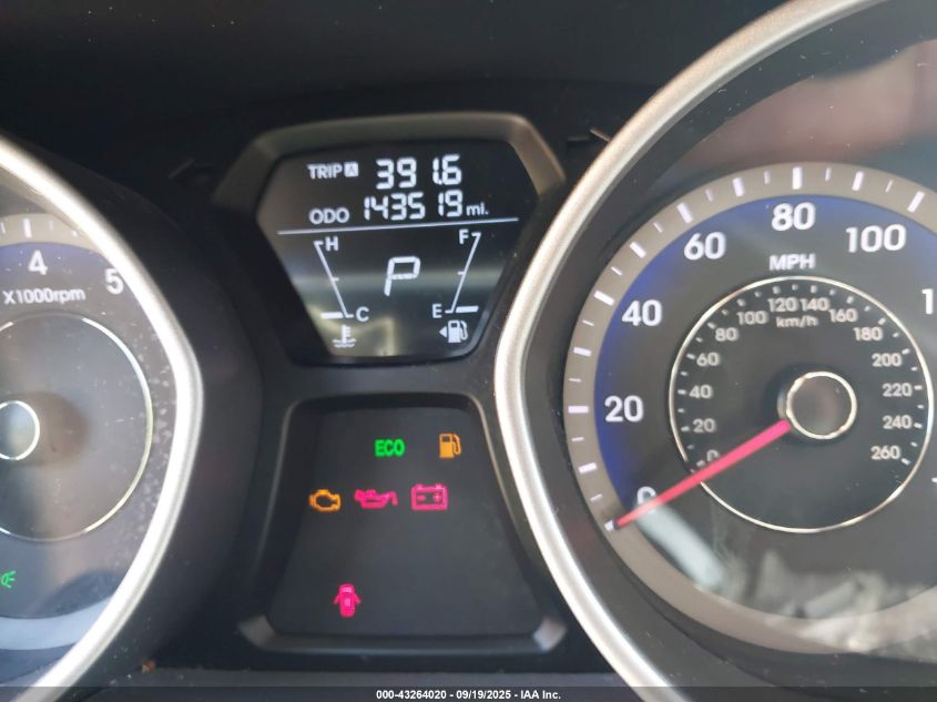 2013 Hyundai Elantra Gls VIN: KMHDH4AE0DU988435 Lot: 43264020