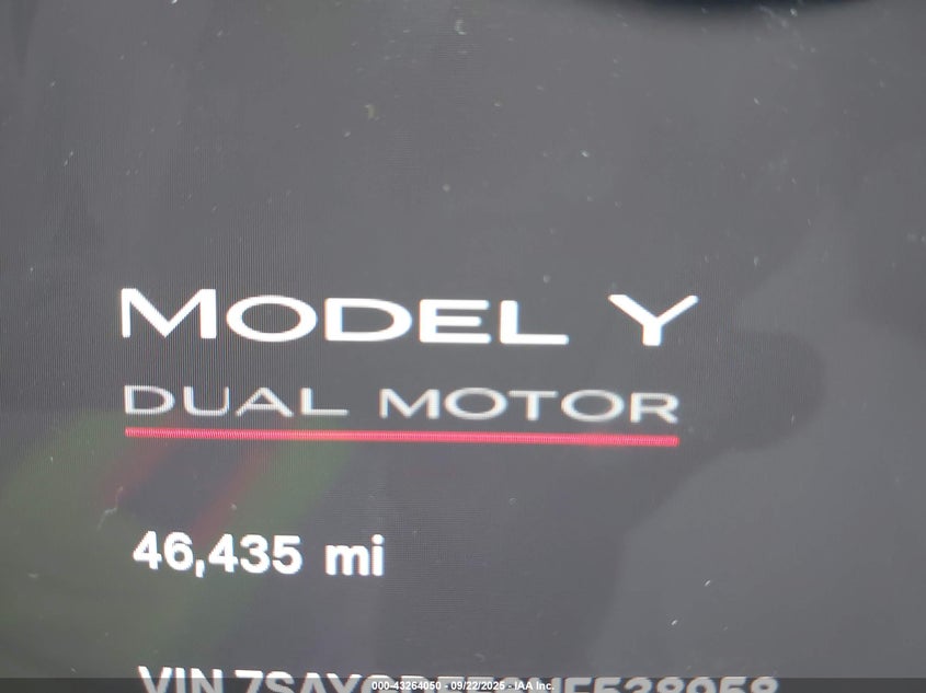 2022 Tesla Model Y Performance Dual Motor All-Wheel Drive VIN: 7SAYGDEF6NF538958 Lot: 43264050