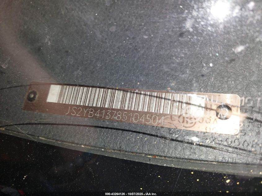 2008 Suzuki Sx4 Convenience/Touring VIN: JS2YB413785104504 Lot: 43264126