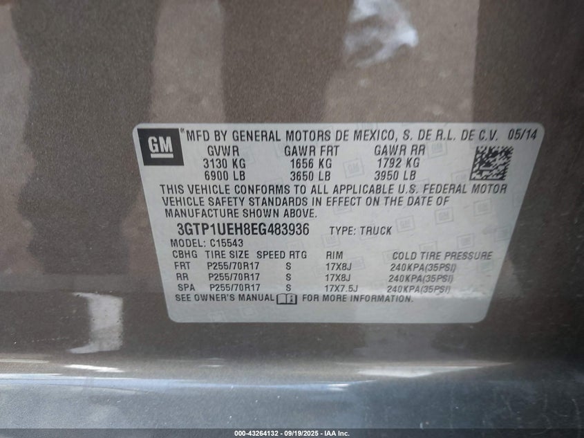 2014 GMC SIERRA 1500 SLE - 3GTP1UEH8EG483936