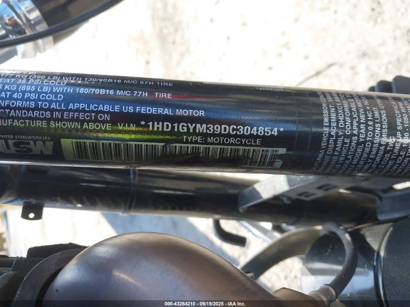 2013 Harley-Davidson Fxdf Dyna Fat Bob VIN: 1HD1GYM39DC304854 Lot: 43264210