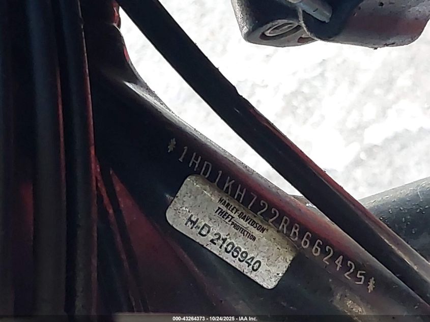 2024 Harley-Davidson Fltrx VIN: 1HD1KH722RB662425 Lot: 43264373