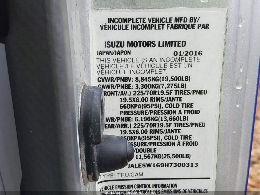 2017 Isuzu Nrr Dsl Reg At VIN: JALE5W169H7300313 Lot: 43264681