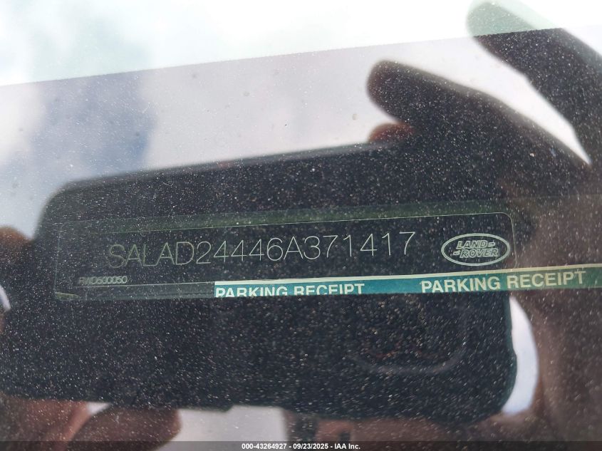 2006 Land Rover Lr3 V6 VIN: SALAD24446A371417 Lot: 43264927