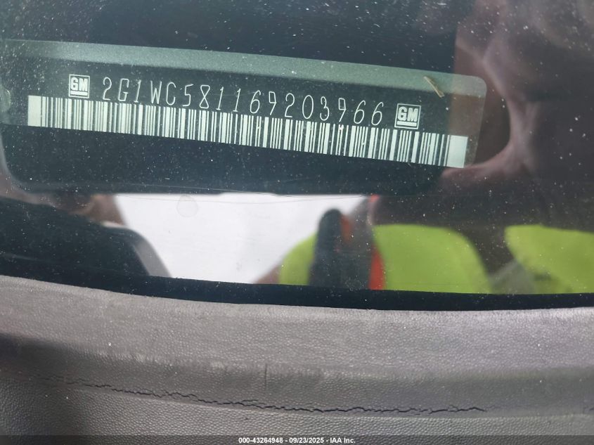 2006 Chevrolet Impala Lt VIN: 2G1WC581169203966 Lot: 43264948
