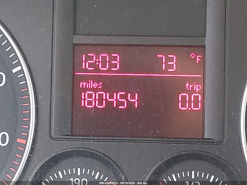 2009 Volkswagen Jetta 2.5L S VIN: 3VWKM71K19M250649 Lot: 43265013