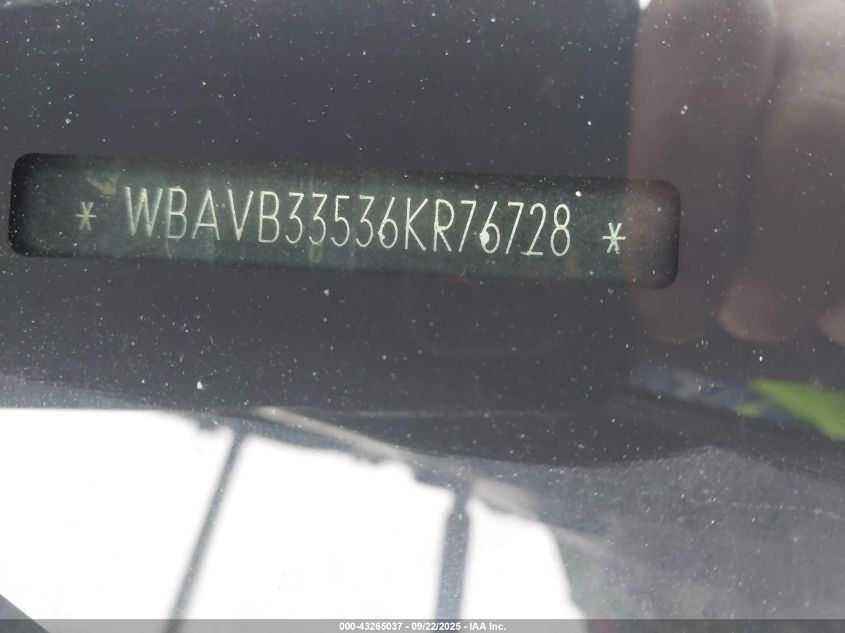 2006 BMW 330I VIN: WBAVB33536KR76728 Lot: 43265037