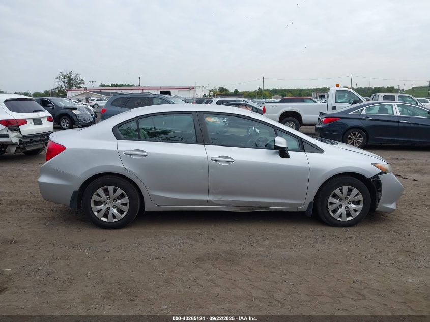 2012 Honda Civic Lx VIN: 2HGFB2F55CH306146 Lot: 43265124