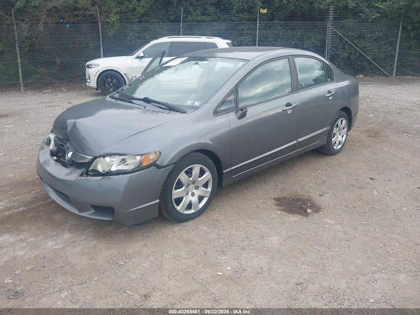 2009 Honda Civic Lx grey sedan gasoline 1HGFA16549L025352 photo #3