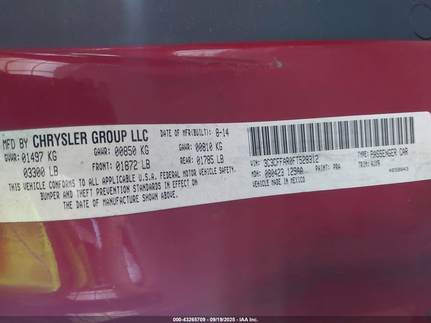 2015 FIAT 500 POP 3C3CFFAR0FT528312