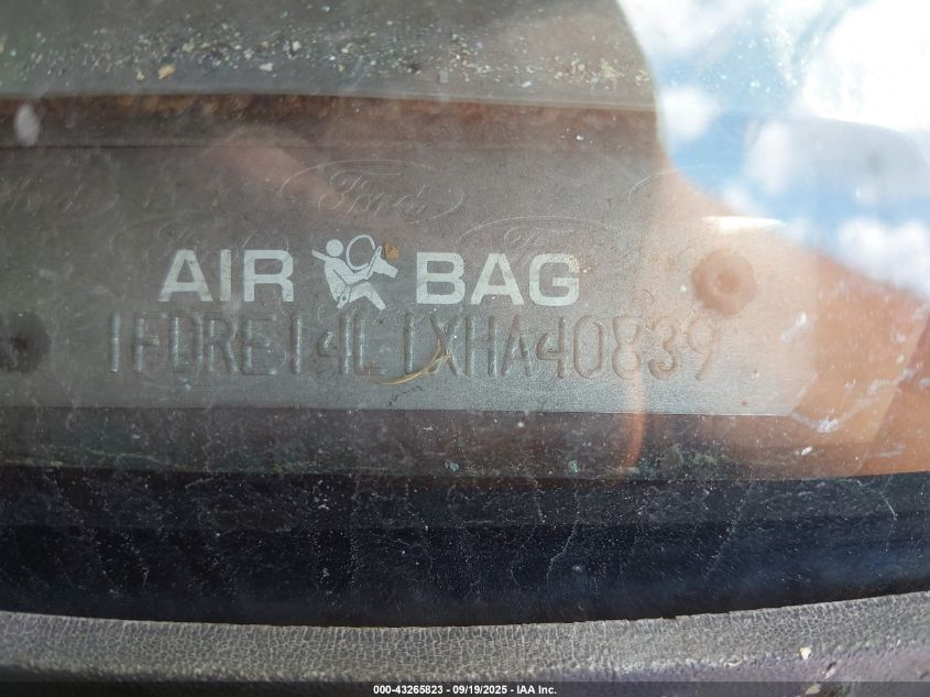 1999 Ford E-150 Commercial/Recreational VIN: 1FDRE14L1XHA40839 Lot: 43265823