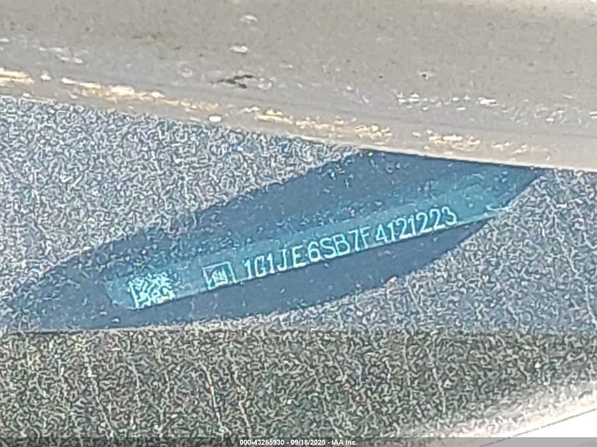 2015 Chevrolet Sonic Ltz Auto VIN: 1G1JE6SB7F4121223 Lot: 43265930