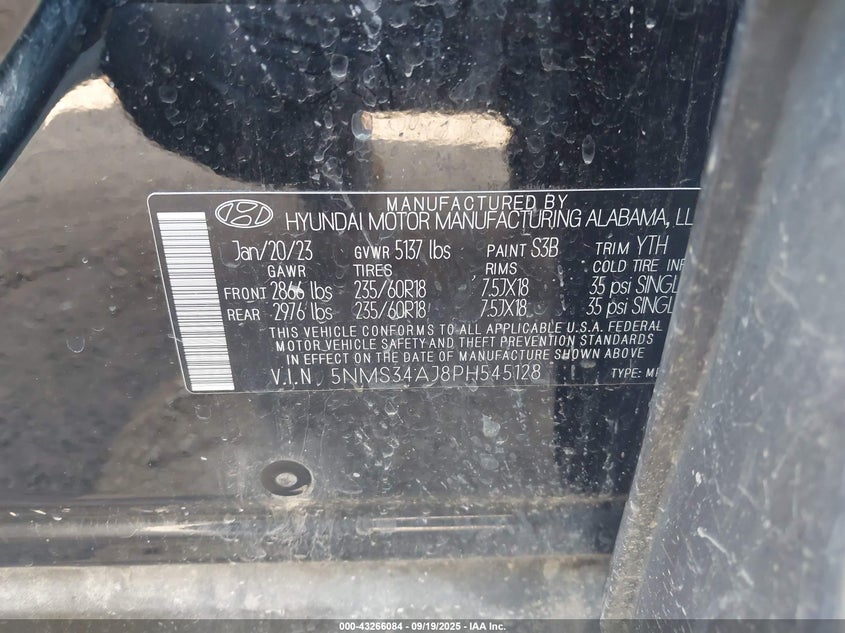 2023 HYUNDAI SANTA FE SEL - 5NMS34AJ8PH545128