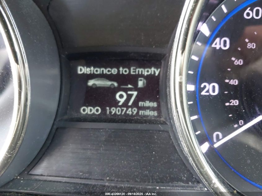 2012 Hyundai Sonata Gls Pzev VIN: 5NPEB4AC3CH473981 Lot: 43266120