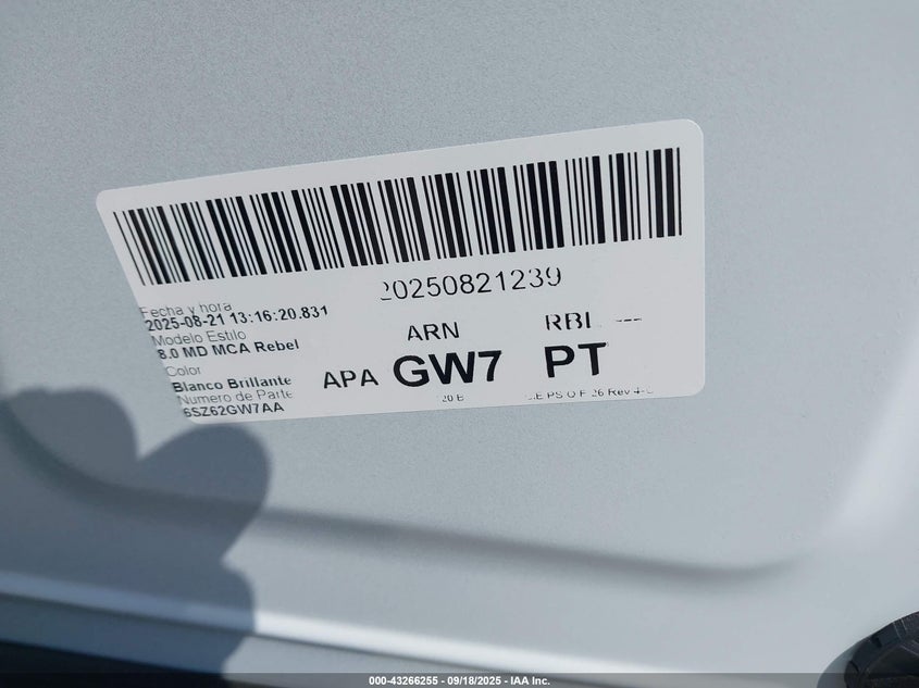 2024 Dodge Ram 1500 VIN: DODGETRUCKBED Lot: 43266255