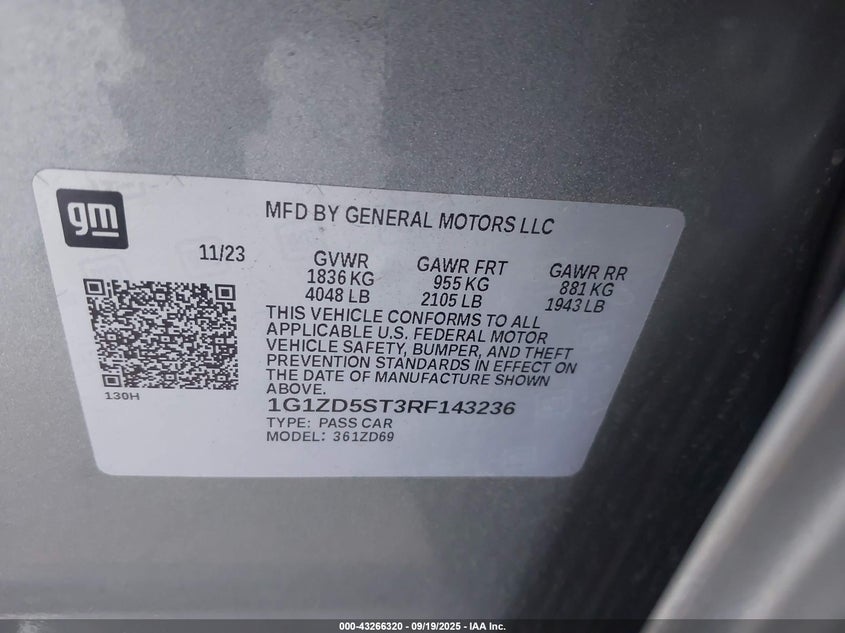 2024 CHEVROLET MALIBU FWD 1LT - 1G1ZD5ST3RF143236