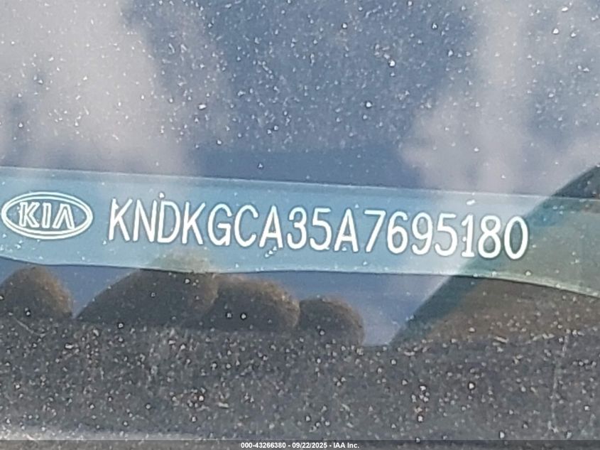 2010 Kia Sportage Lx V6 VIN: KNDKGCA35A7695180 Lot: 43266380