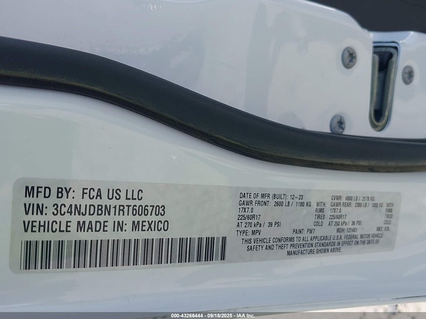 2024 JEEP COMPASS LATITUDE 4X4 3C4NJDBN1RT606703