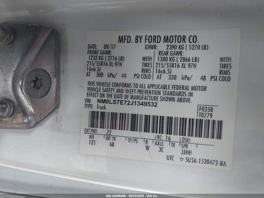 2018 FORD TRANSIT CONNECT XL NM0LS7E72J1349532