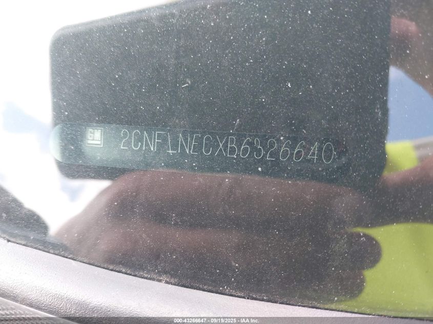 2011 Chevrolet Equinox 2Lt VIN: 2CNFLNECXB6326640 Lot: 43266647