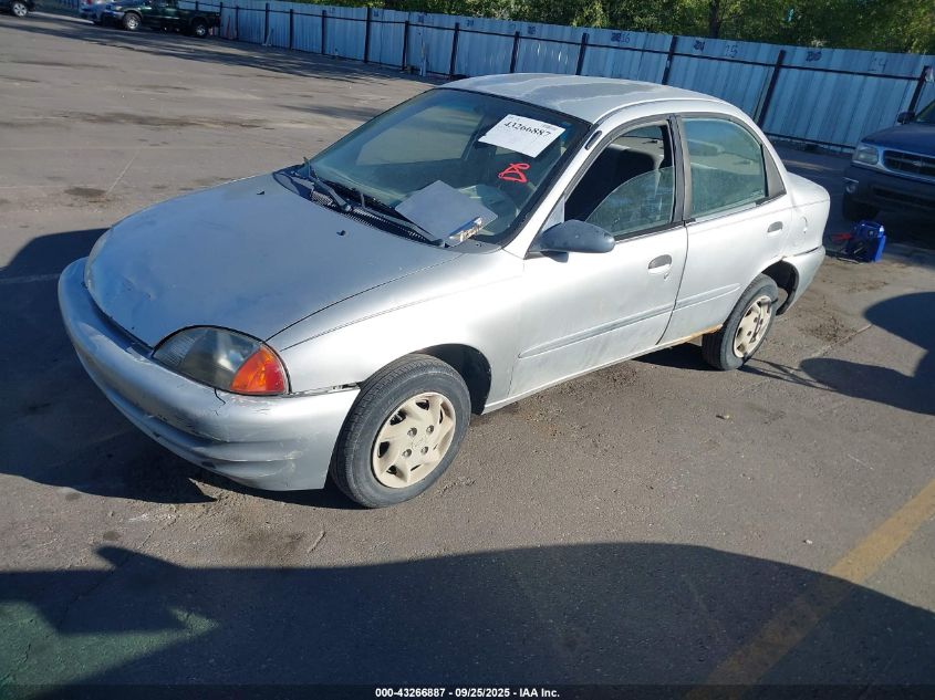 2001 Chevrolet Metro Lsi silver sedan gasoline 2C1MR522316703875 photo #3