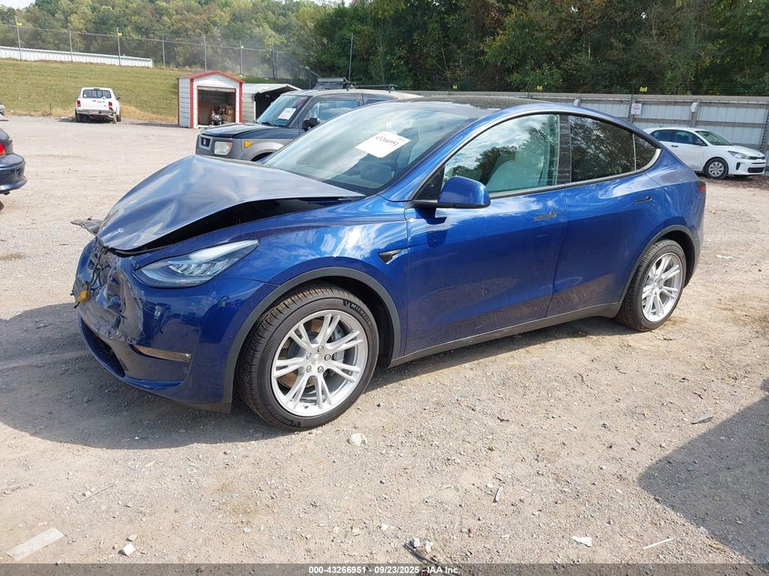 2021 Tesla Model y Long Range Dual Motor All-wheel Drive Blue Lot 111043266951 Vin 5YJYGDEEXMF303644