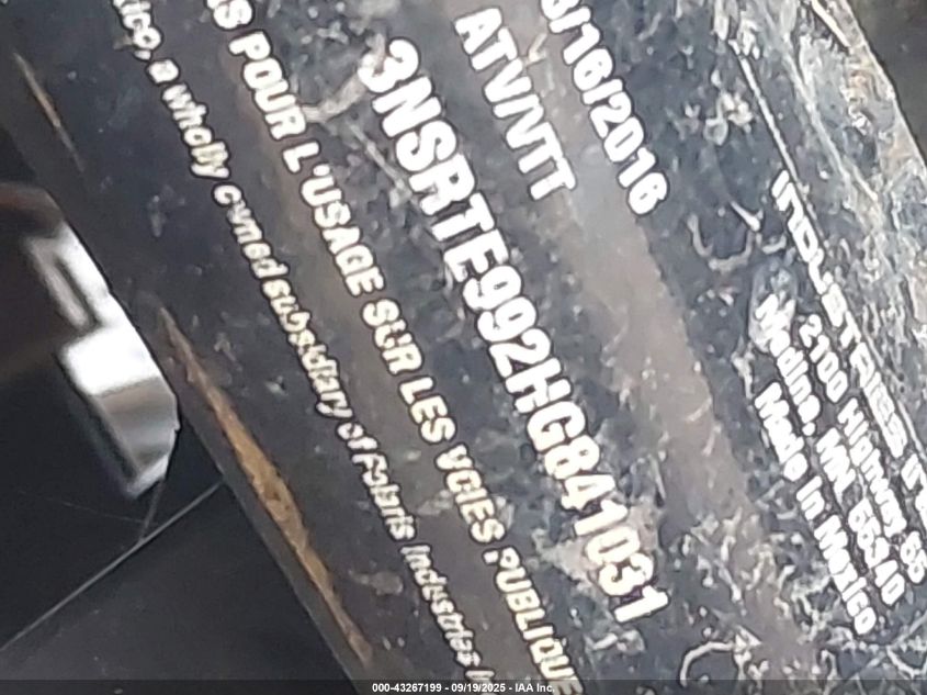 2017 Polaris Ranger Xp 1000 Eps VIN: 3NSRTE992HG841031 Lot: 43267199