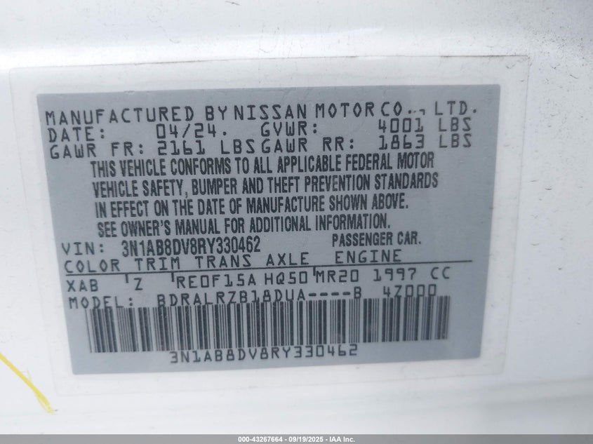 3N1AB8DV8RY330462 2024 NISSAN SENTRA photo no. 9