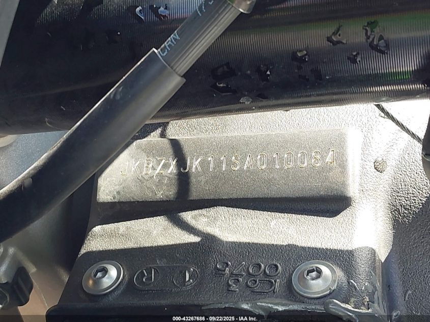 2025 Kawasaki Zx636 K VIN: JKBZXJK11SA010084 Lot: 43267686