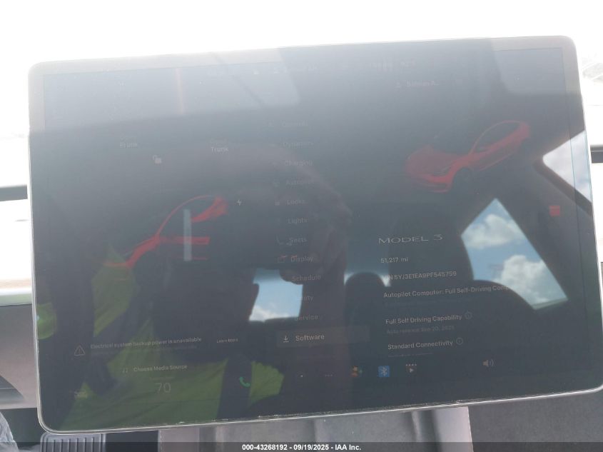 2023 Tesla Model 3 Rear-Wheel Drive VIN: 5YJ3E1EA9PF545759 Lot: 43268192
