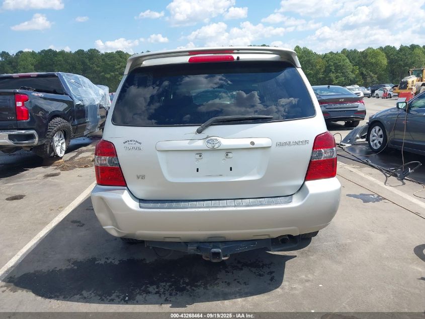 2005 Toyota Highlander V6 VIN: JTEGP21AX50080908 Lot: 43268464