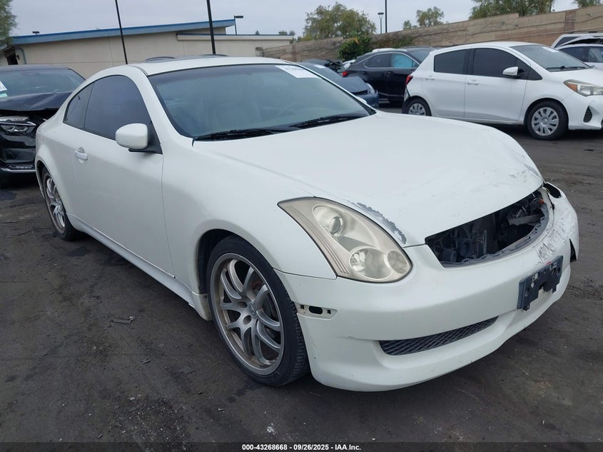 2006 Infiniti G35 white coupe gasoline JNKCV54E86M714248 photo #1