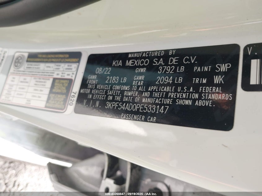 2023 KIA FORTE GT-LINE - 3KPF54AD0PE533147